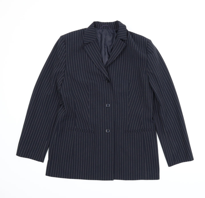 Steilmann Womens Blue Striped Jacket Suit Jacket Size 38