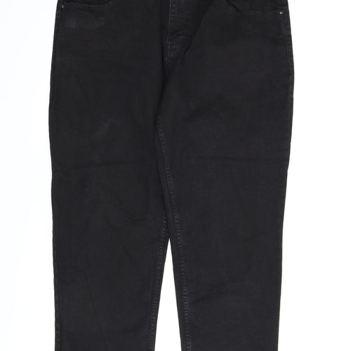 TU Mens Black  Denim Straight Jeans Size 40 in L30 in