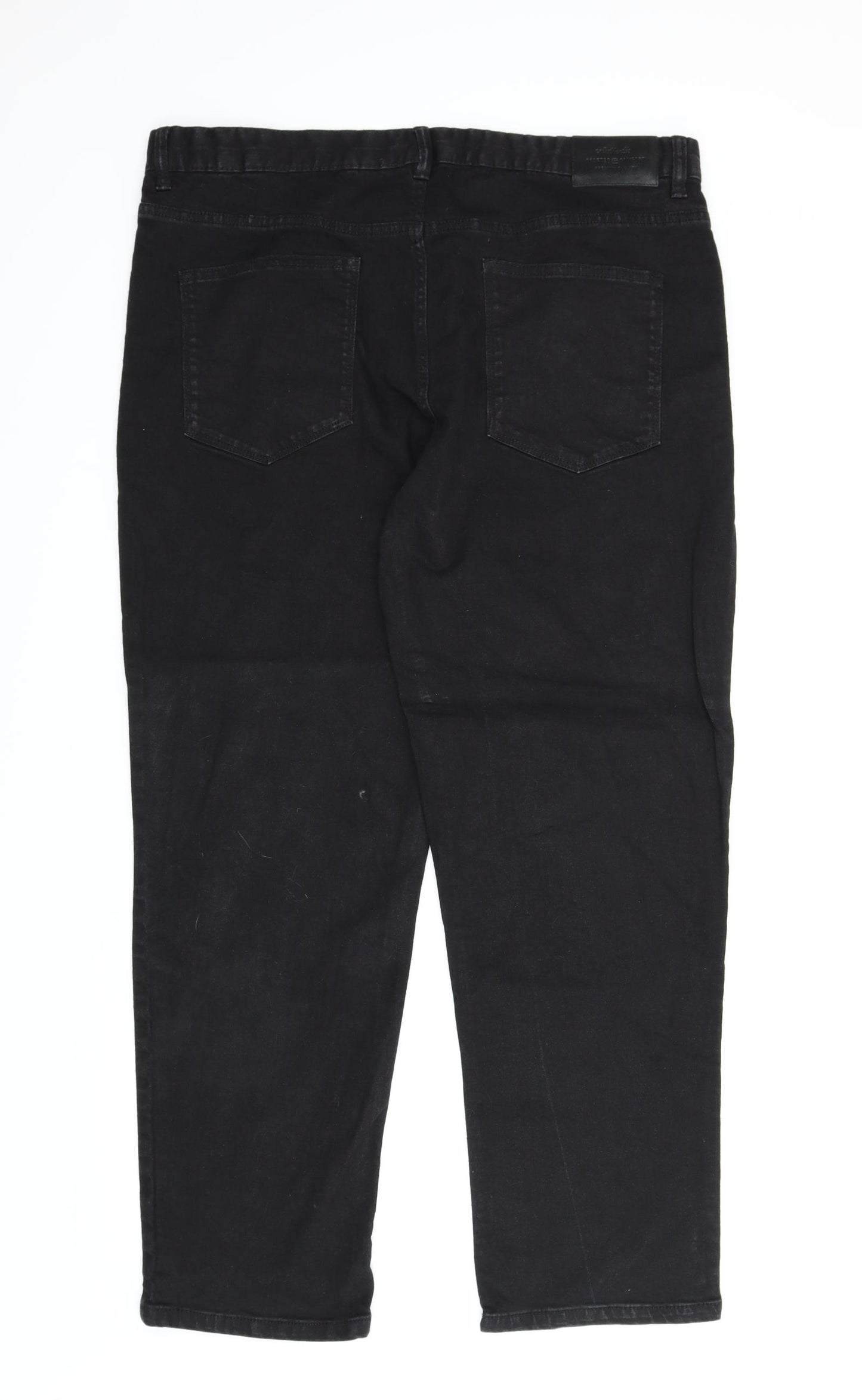 TU Mens Black  Denim Straight Jeans Size 40 in L30 in