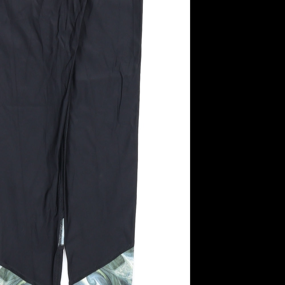 Blossom Yoga Wear Womens Black   Compression Shorts Size L