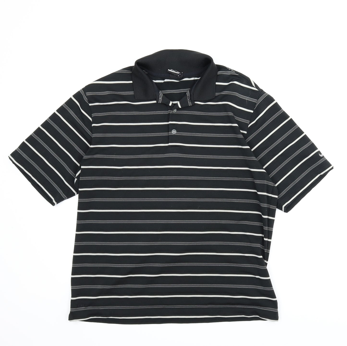 Nike Mens Black Striped   Polo Size M