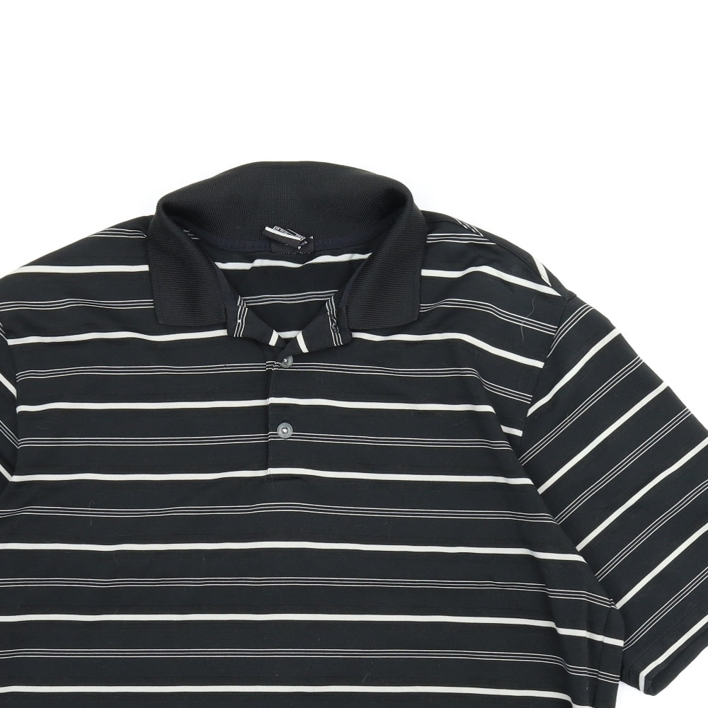 Nike Mens Black Striped   Polo Size M