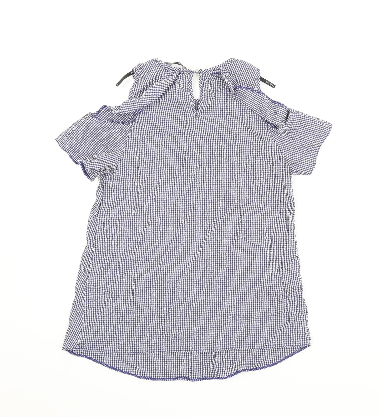 Dorothy Perkins Womens Blue Check  Basic Blouse Size 8