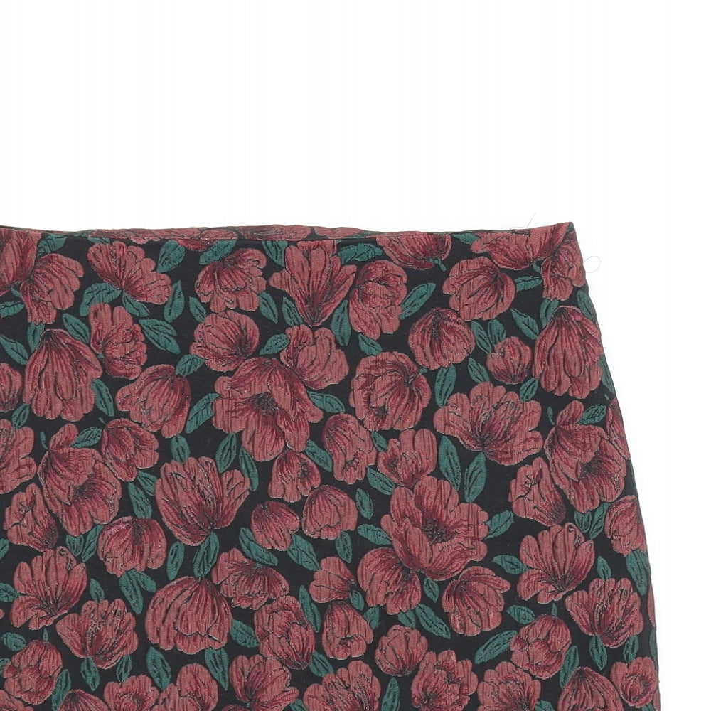 Dorothy Perkins Womens Pink Floral  A-Line Skirt Size 10