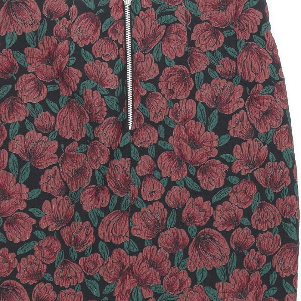 Dorothy Perkins Womens Pink Floral  A-Line Skirt Size 10