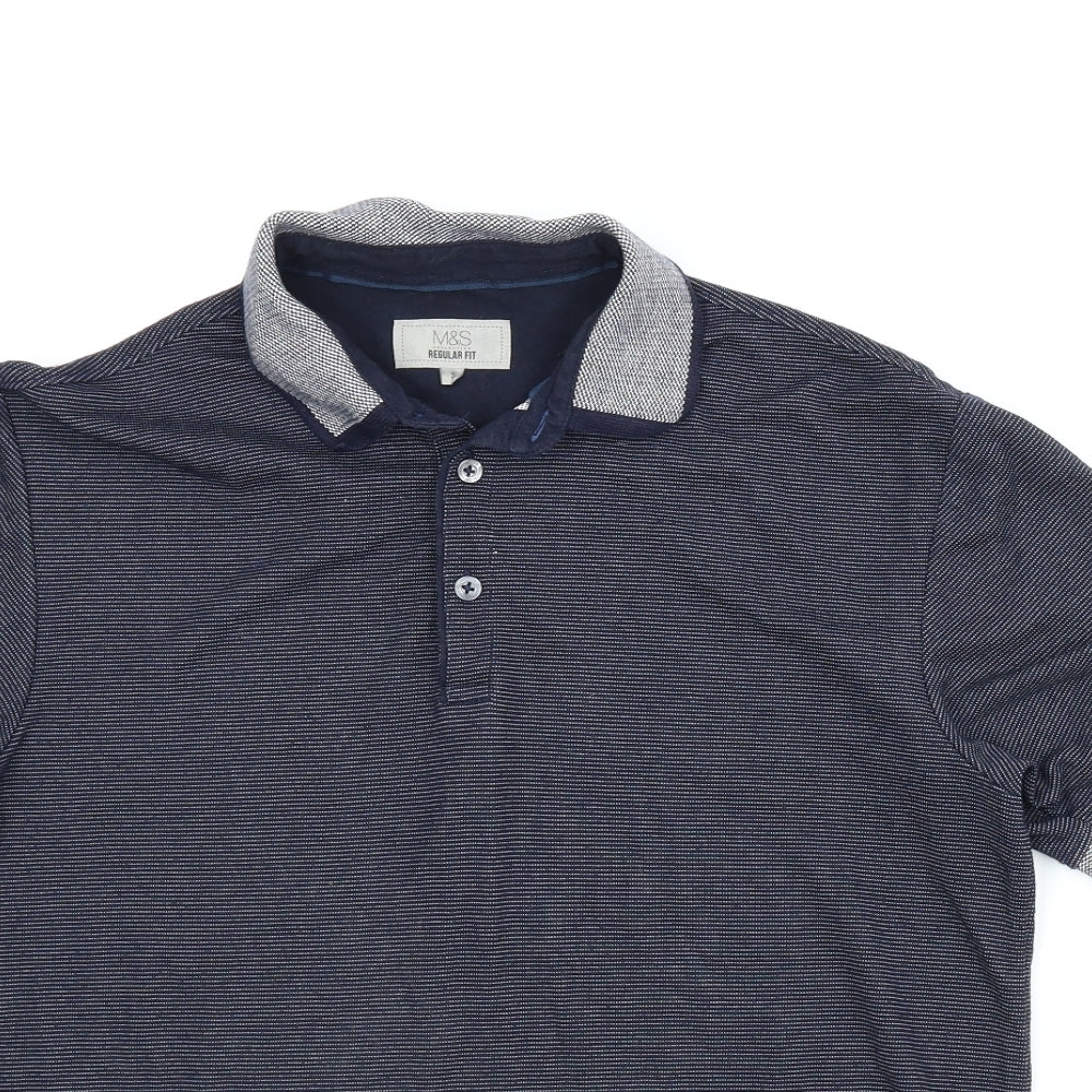 M&S Mens Blue    Polo Size S