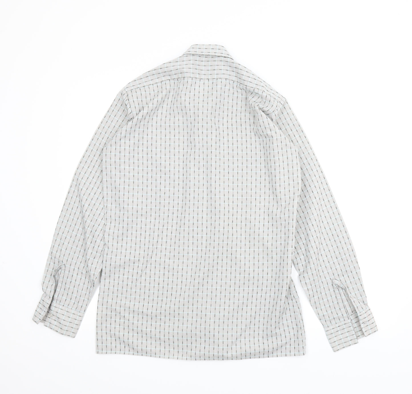 Main Man Mens Grey Plaid   Button-Up Size 14.5