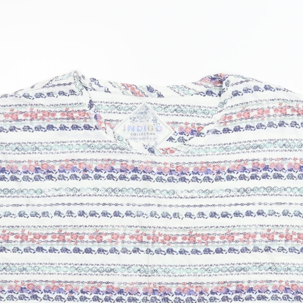 M&S Womens White Floral  Basic Blouse Size 16