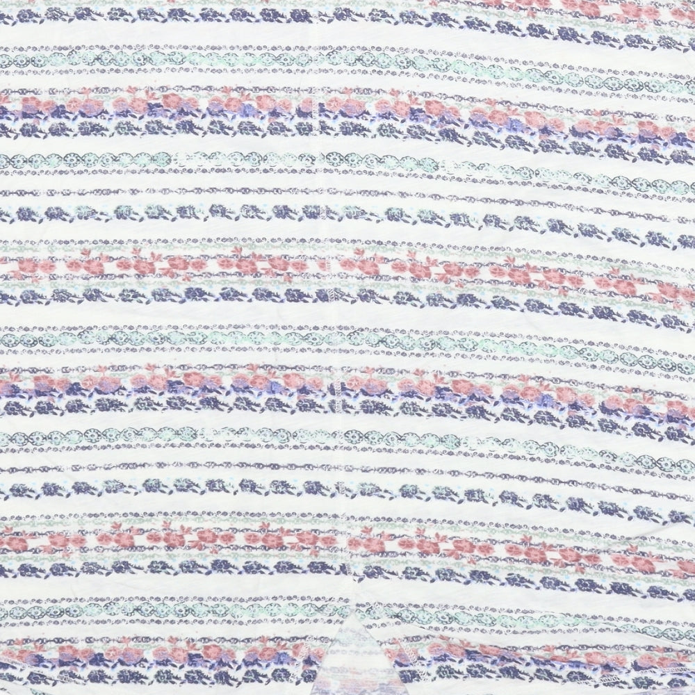 M&S Womens White Floral  Basic Blouse Size 16