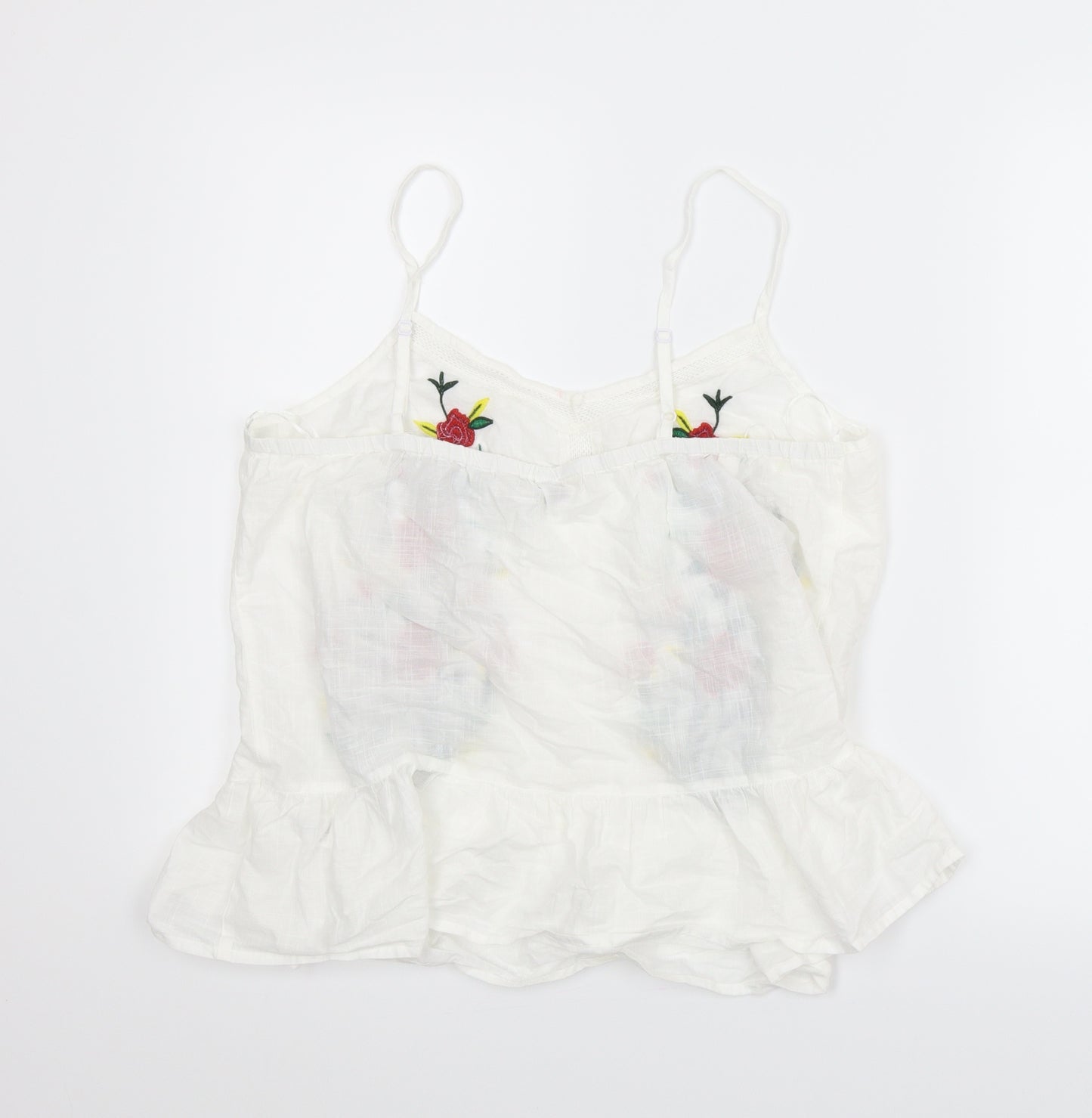 F&F Womens White Floral  Camisole Blouse Size 14