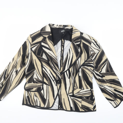 Marks and Spencer Womens Black Geometric  Jacket  Size 14