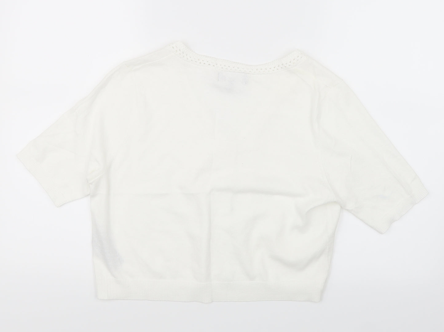 Per Una Womens White  Knit Cardigan Jumper Size 14