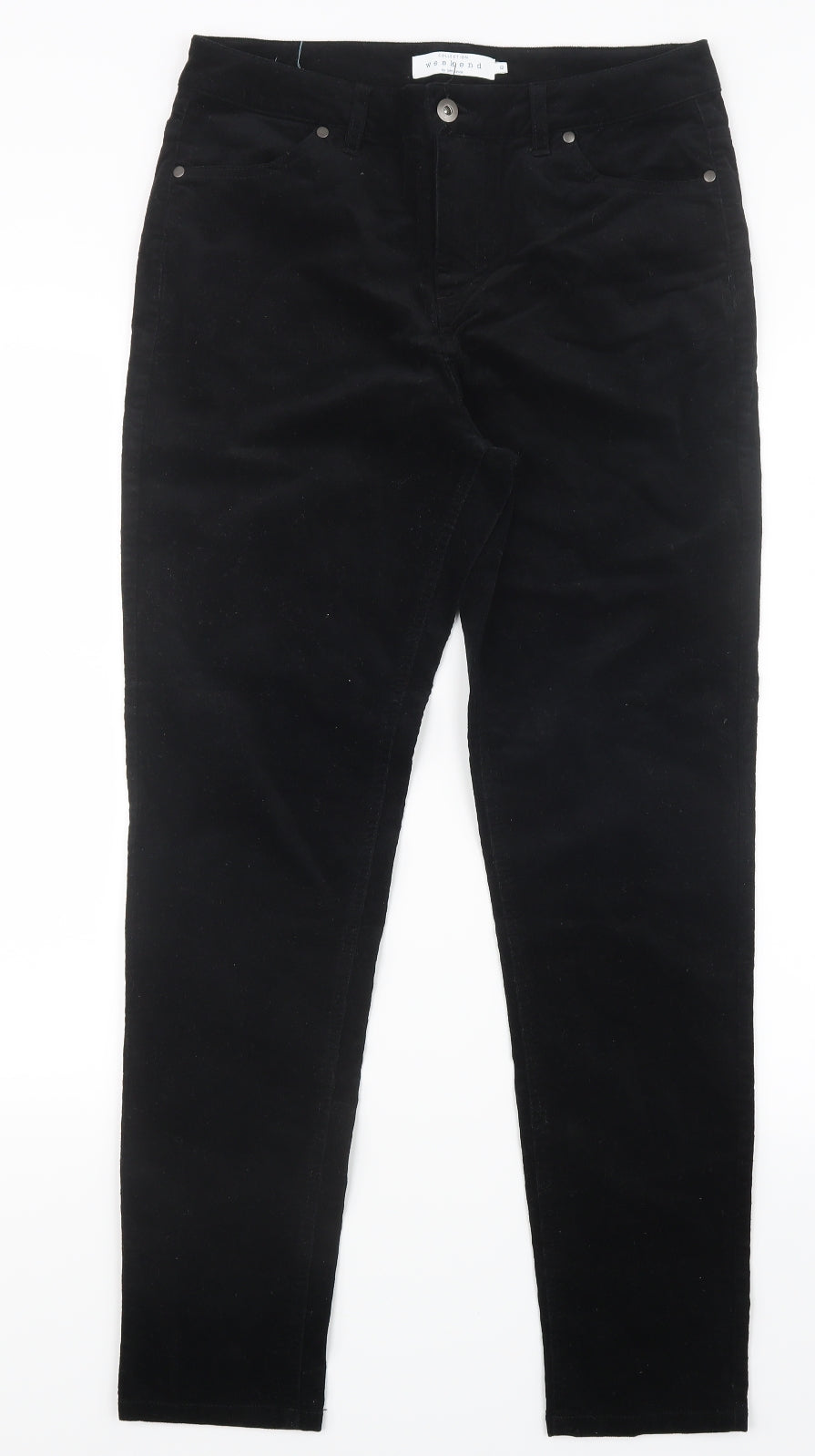 John Lewis Womens Black  Velvet Trousers  Size 12 L29 in