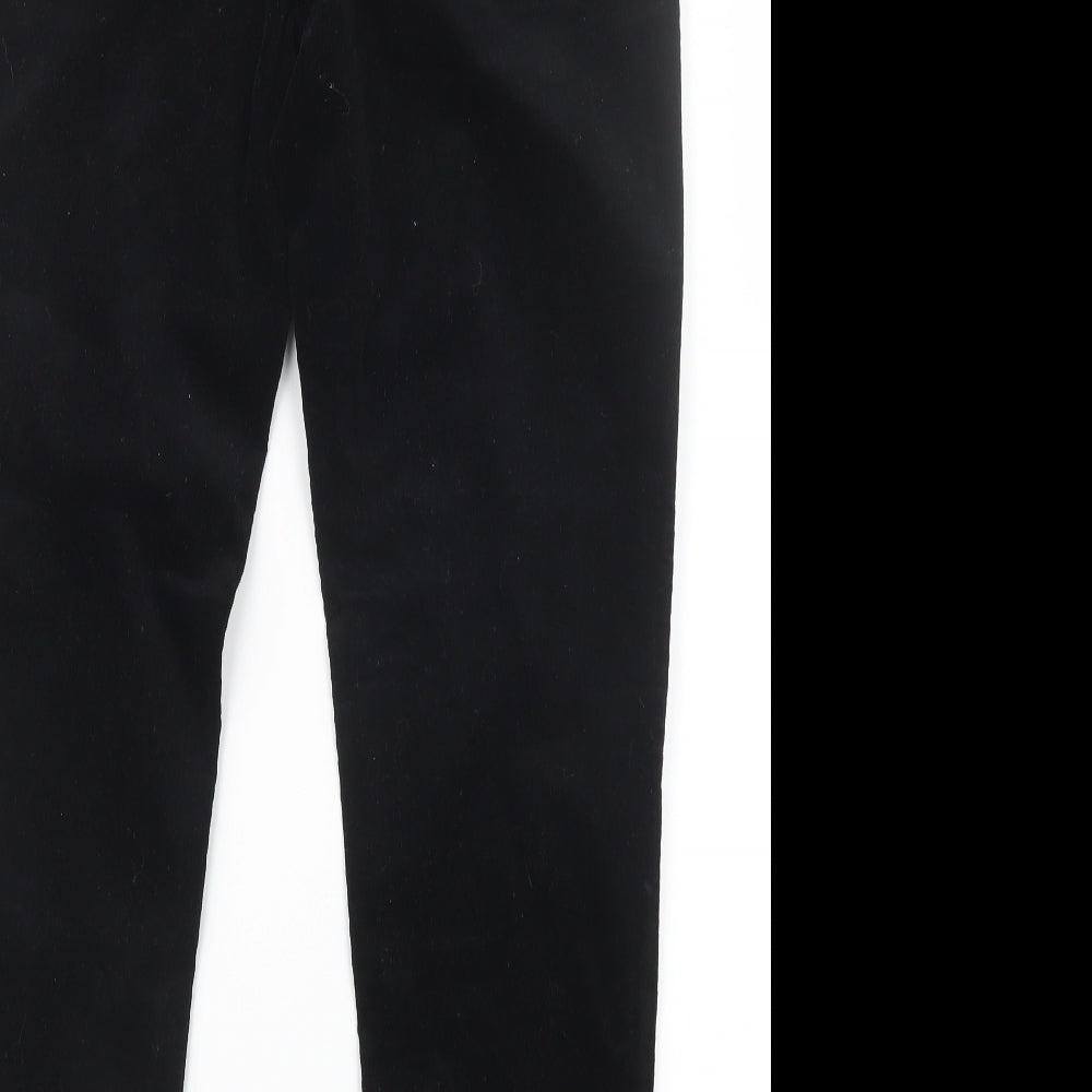 John Lewis Womens Black  Velvet Trousers  Size 12 L29 in