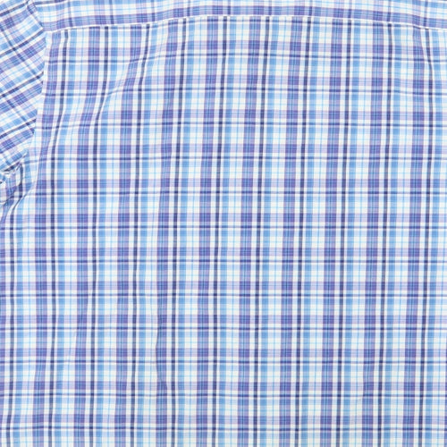 Vintage Mens Blue Check   Button-Up Size L