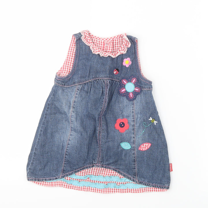 Debenhams Girls Blue  Denim Shirt Dress  Size 9-12 Months
