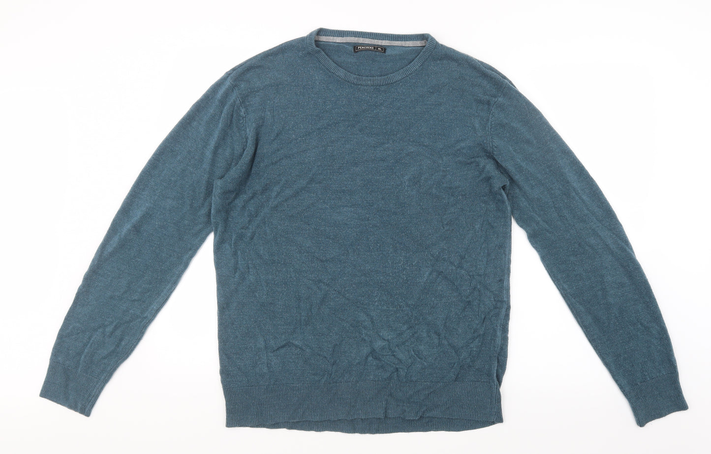 Peacocks Mens Blue  Knit Pullover Jumper Size XL