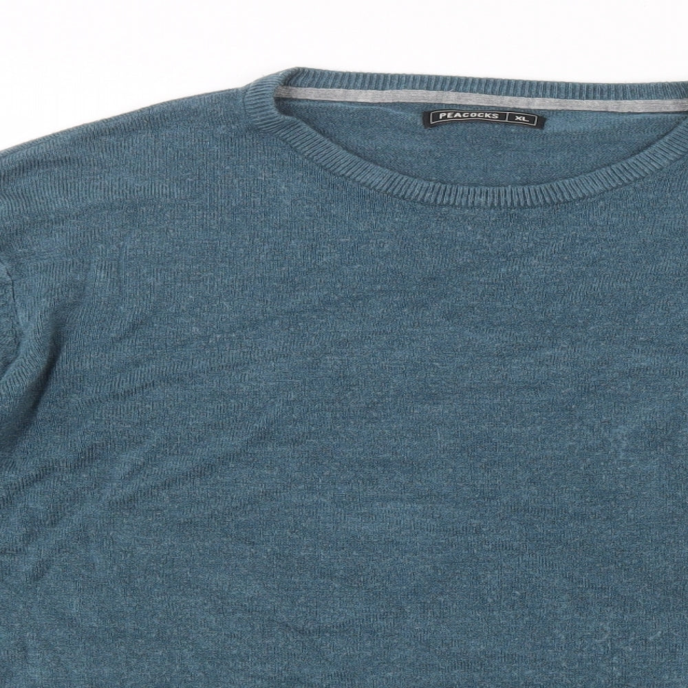 Peacocks Mens Blue  Knit Pullover Jumper Size XL