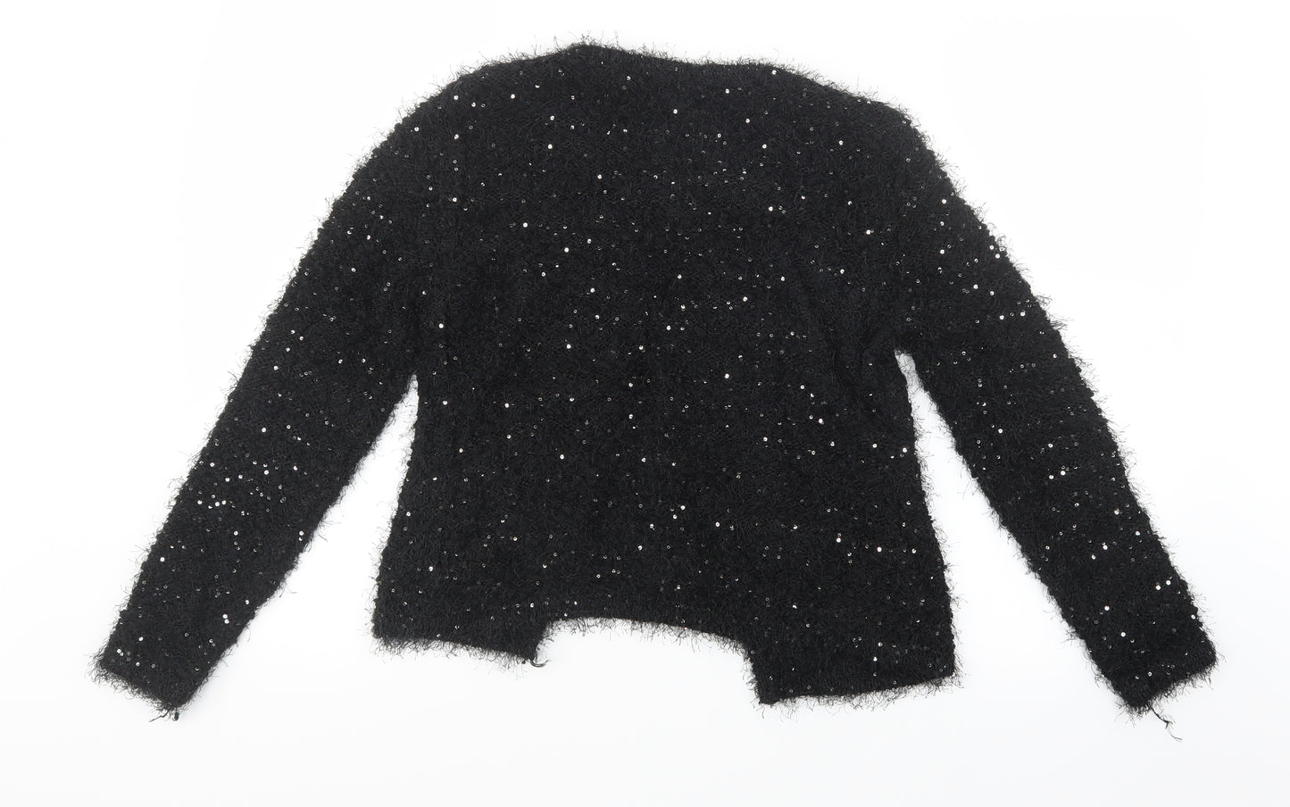 Roman Womens Black  Knit Cardigan Jumper Size 10