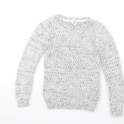 Young Dimension Girls White  Knit Pullover Jumper Size 9-10 Years