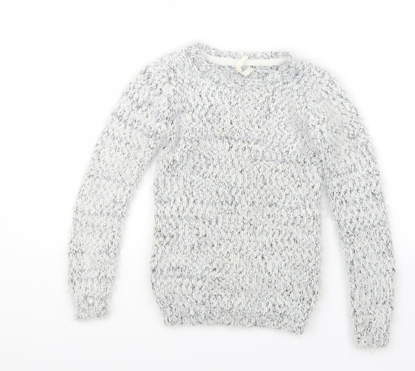 Young Dimension Girls White  Knit Pullover Jumper Size 9-10 Years