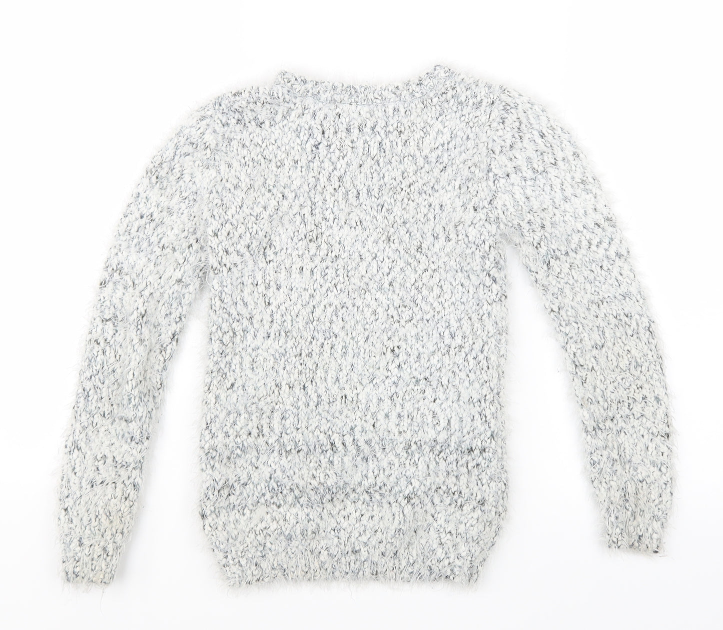 Young Dimension Girls White  Knit Pullover Jumper Size 9-10 Years