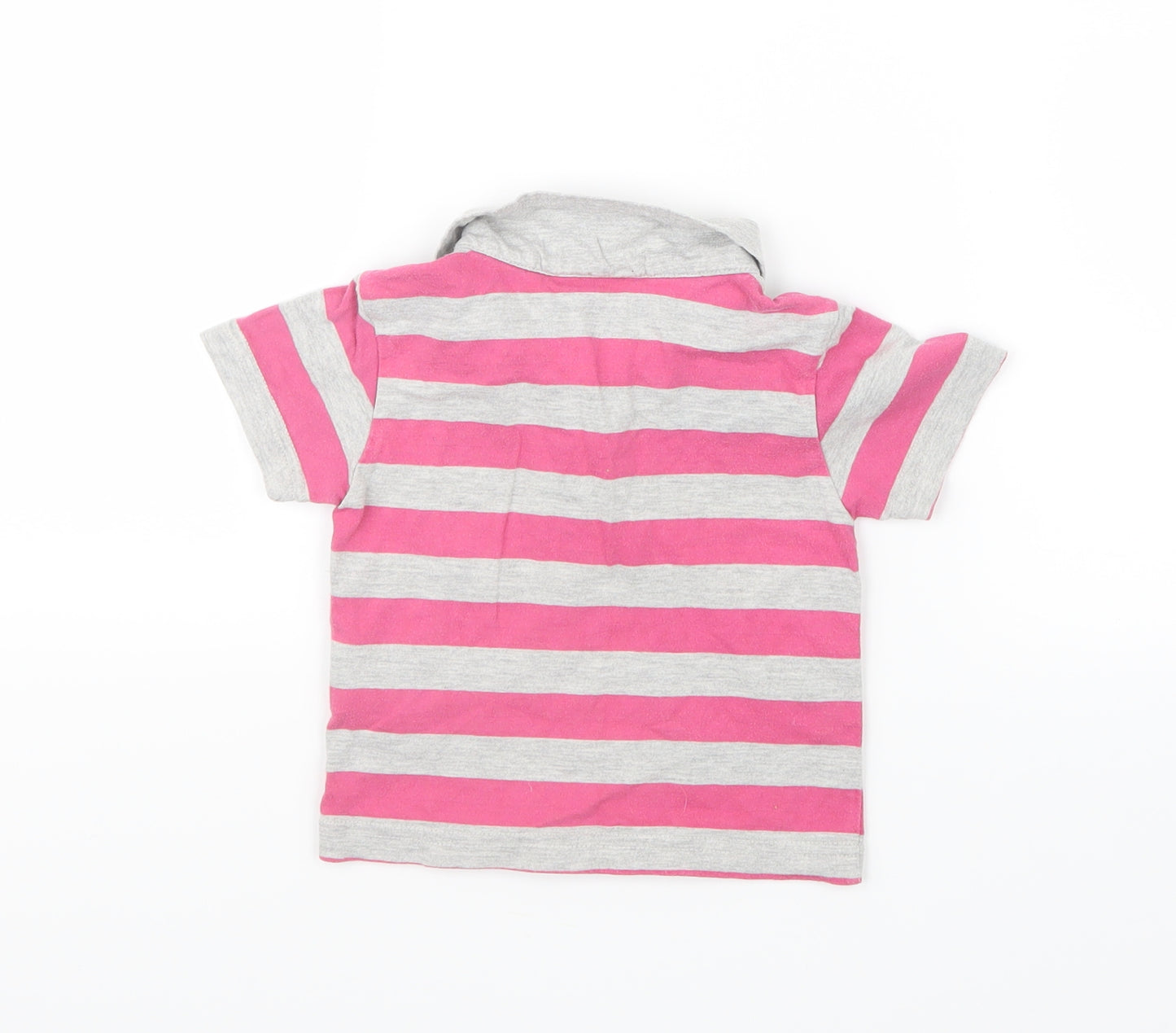 EA Girls Pink Striped  Basic Polo Size 12-18 Months