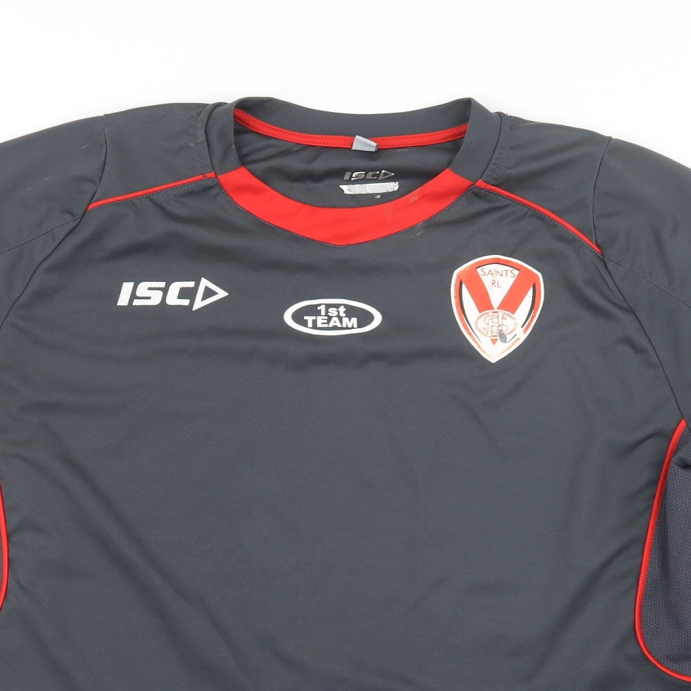 ISC Mens Grey   Basic T-Shirt Size L  - Saints RL