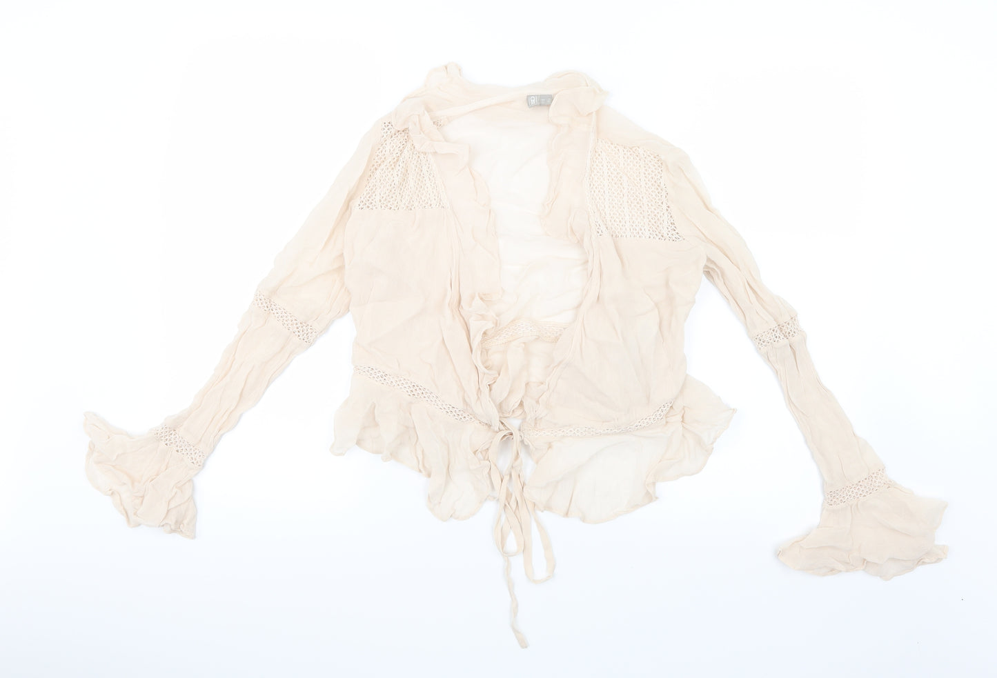 ASOS Womens Beige  Mesh Cardigan Jumper Size 6