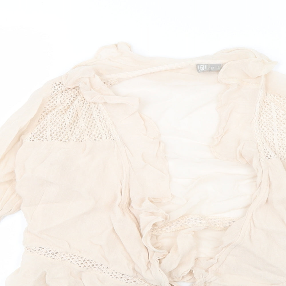 ASOS Womens Beige  Mesh Cardigan Jumper Size 6