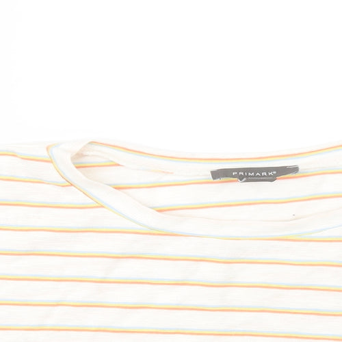 Primark Womens Red Striped  Cropped T-Shirt Size 6