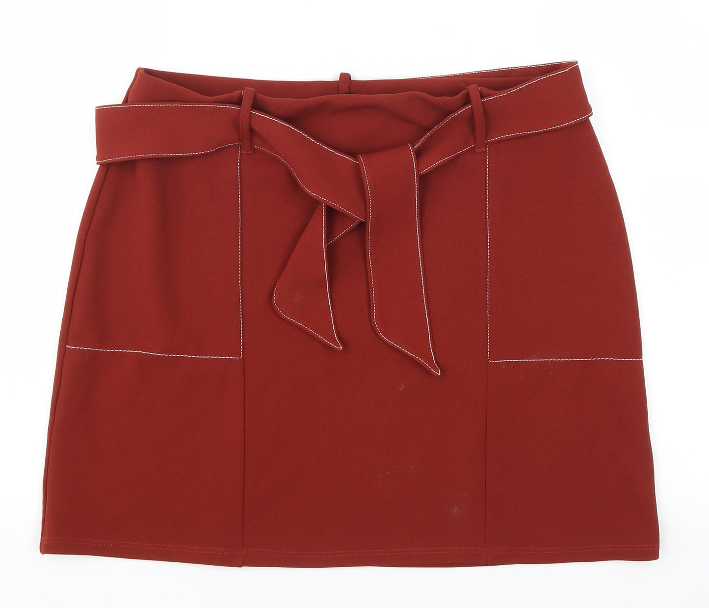 George Womens Red   Mini Skirt Size 12  - Belted