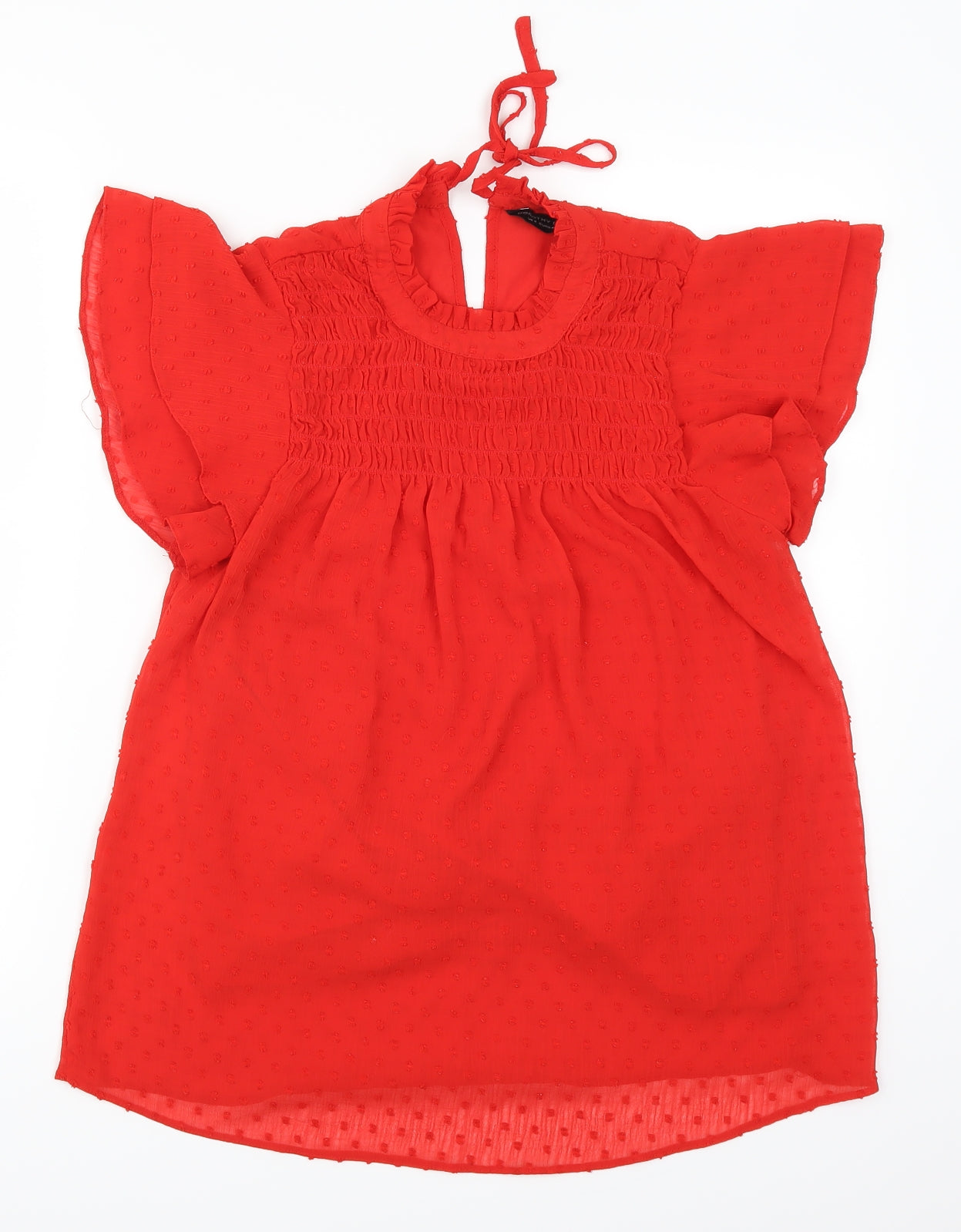 Dorothy Perkins Womens Red Polka Dot  Basic Blouse Size 12