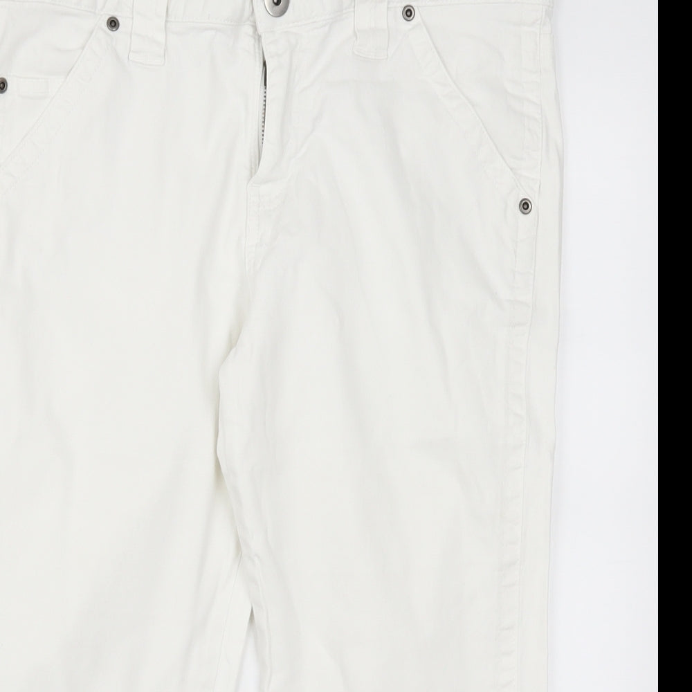 Papaya Womens White  Denim Cropped Jeans Size 14