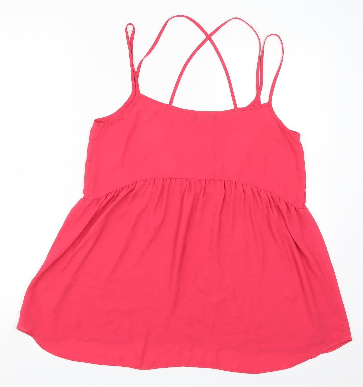 George Womens Pink Floral  Basic Tank Size 12