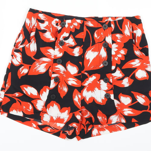 QED London Womens Orange Floral  Sailor Shorts Size 8