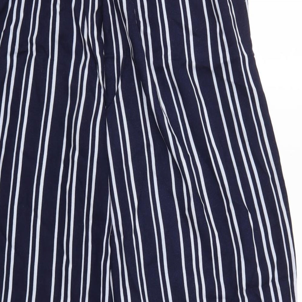 Primark Womens Blue Striped  Trousers  Size 14 L27 in