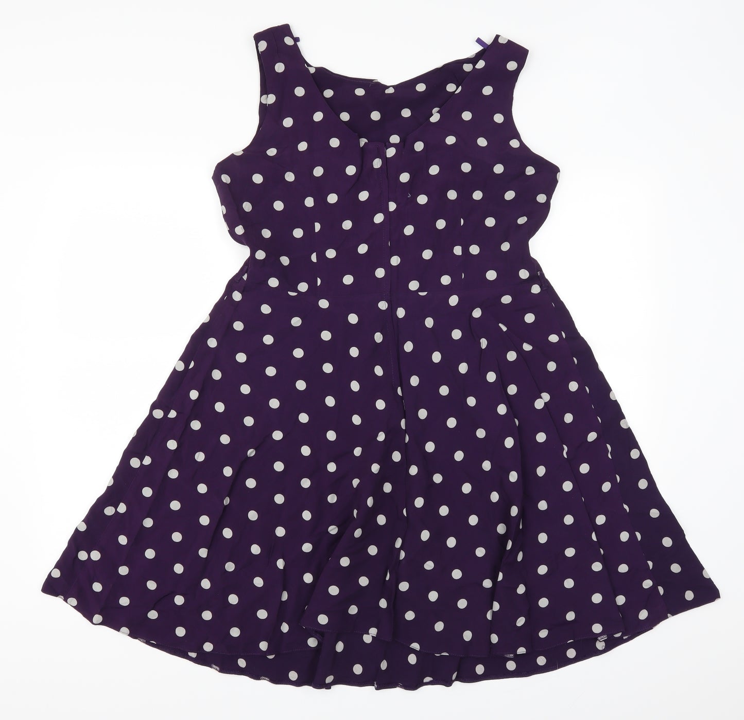 Apricot Womens Purple Polka Dot  Skater Dress  Size XL