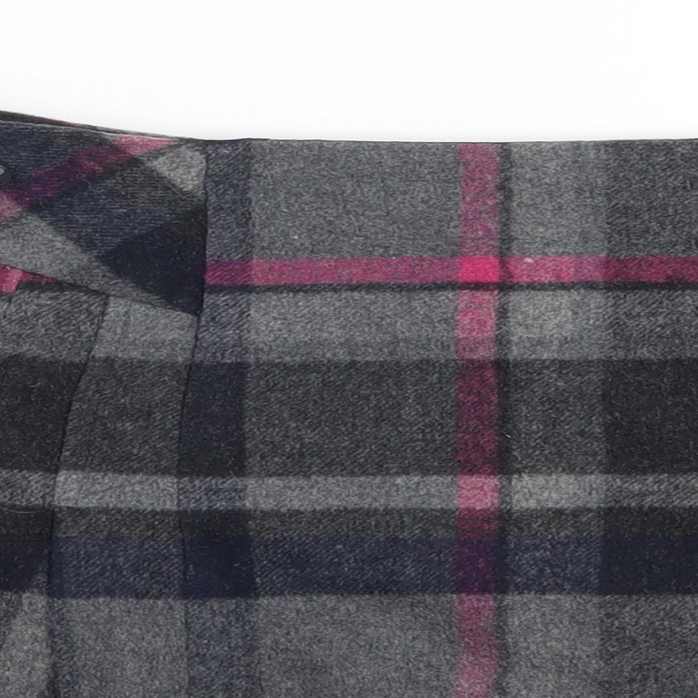 Matalan Womens Grey Check  Pleated Skirt Size 8  - Pink