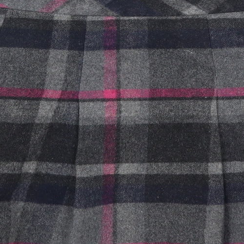 Matalan Womens Grey Check  Pleated Skirt Size 8  - Pink