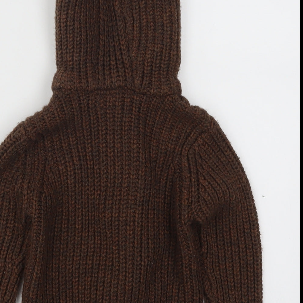 F&F Boys Brown   Cardigan Jumper Size 12-18 Months