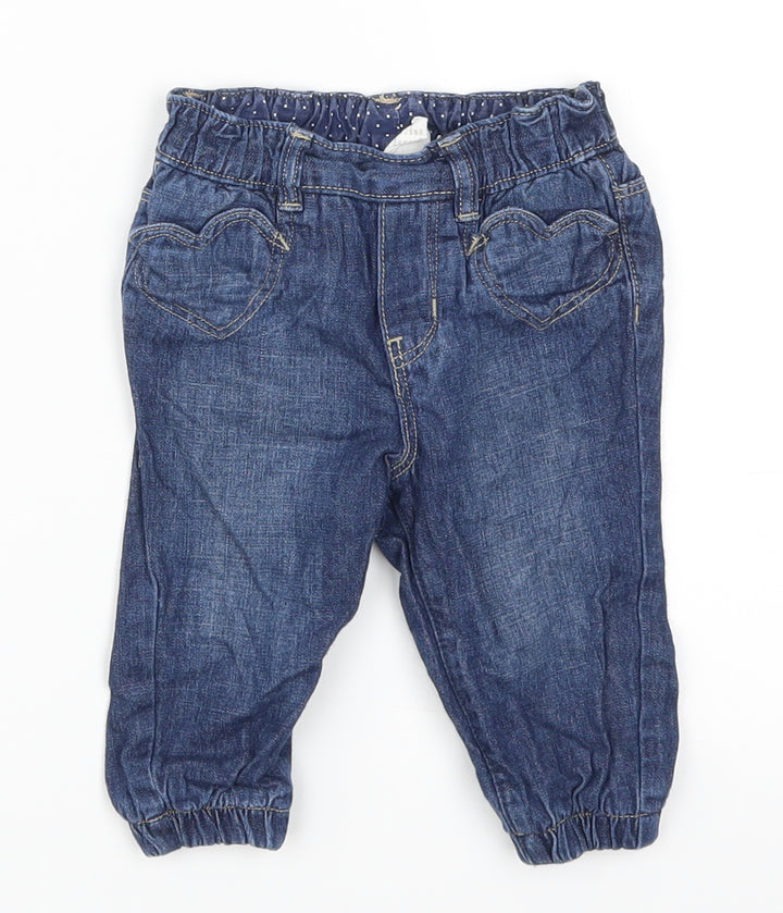 H&M Girls Blue  Denim Capri Jeans Size 3-6 Months