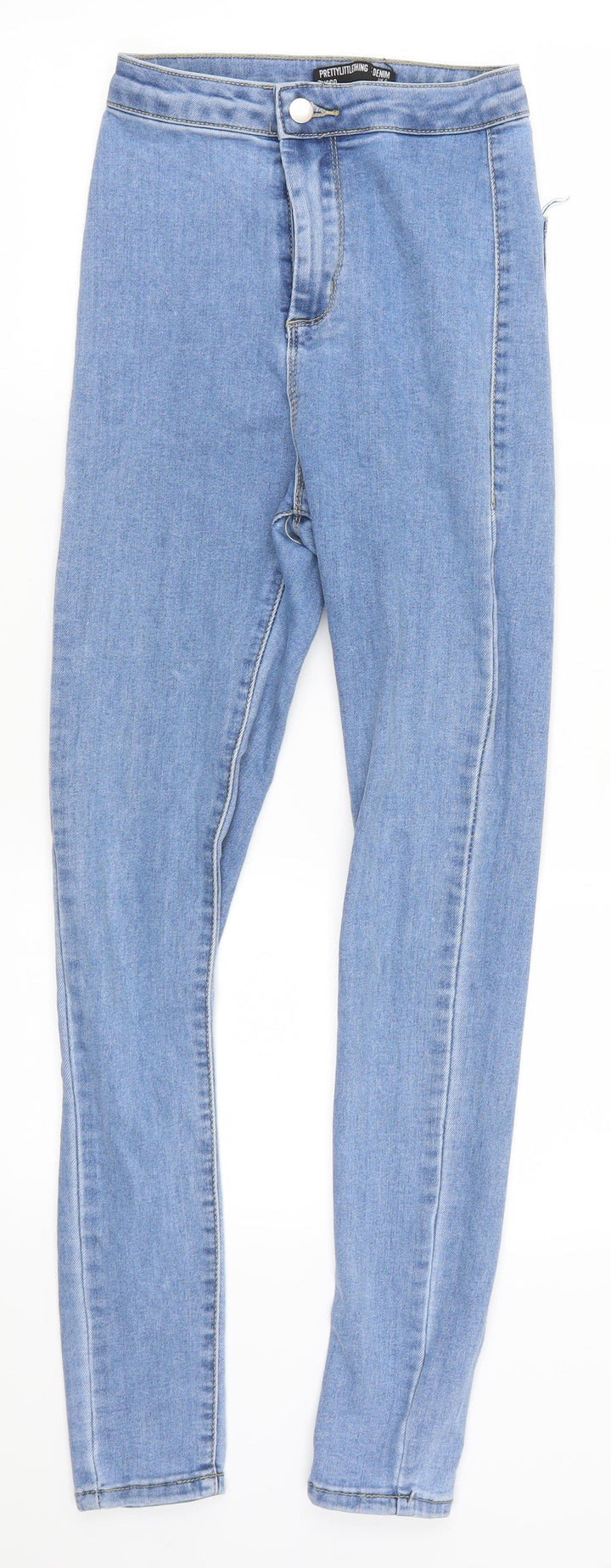 Pretty Little Thing Womens Blue Denim Skinny Jeans Size 6 L27 in