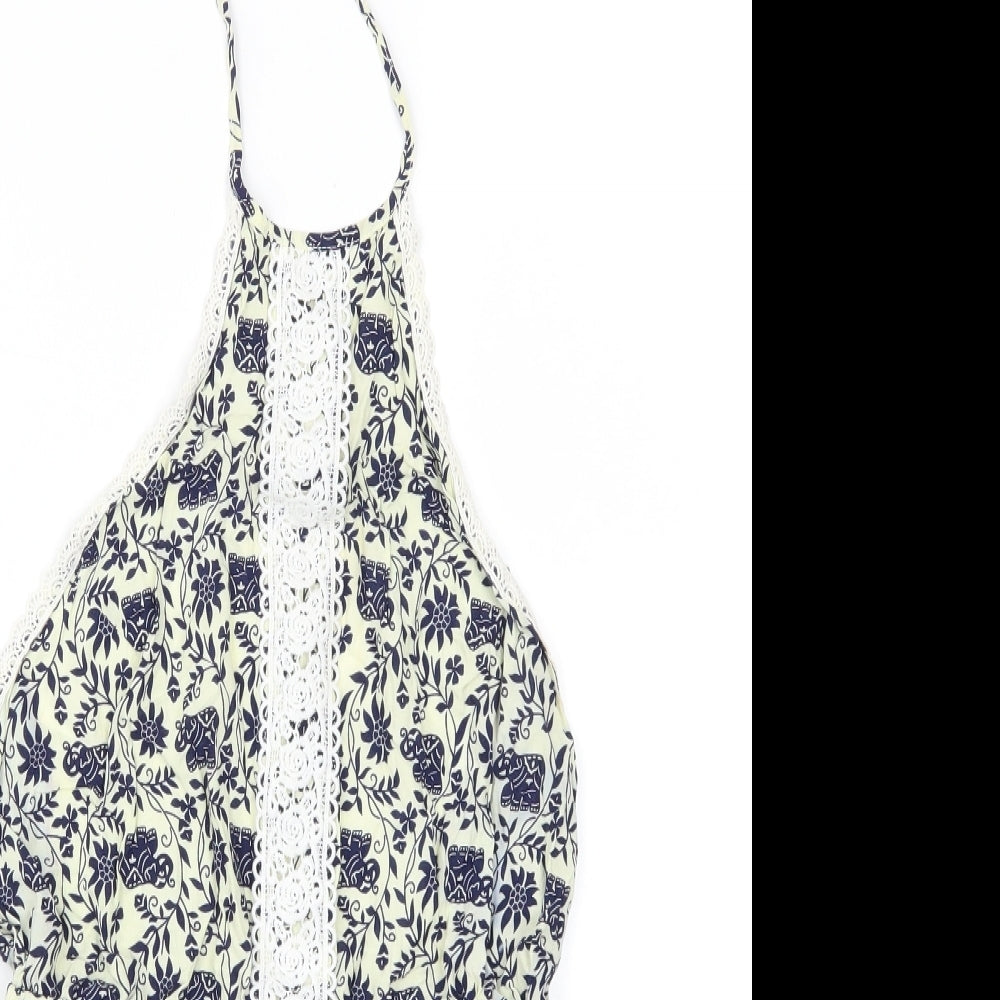 Urmoda Womens Blue Batik  Playsuit One-Piece Size M  - Elephants