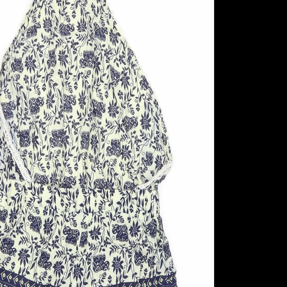 Urmoda Womens Blue Batik  Playsuit One-Piece Size M  - Elephants