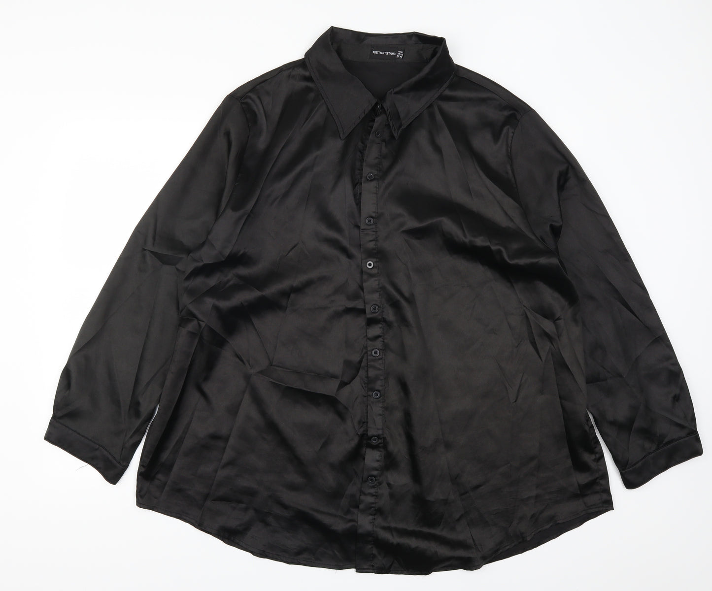 Pretty Little Thing Womens Black   Basic Button-Up Size 20