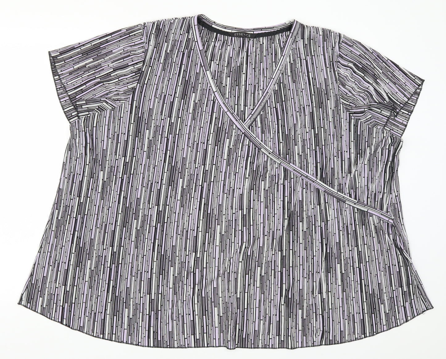 essence Womens Purple Geometric  Basic T-Shirt Size 24
