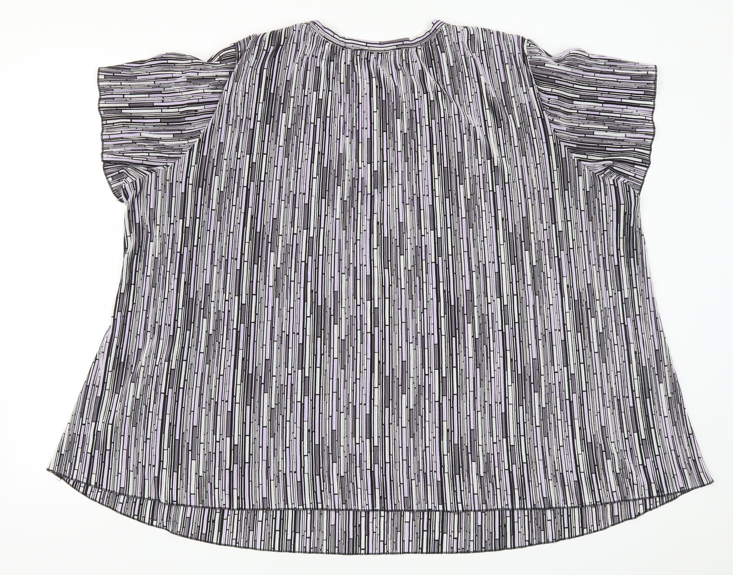 essence Womens Purple Geometric  Basic T-Shirt Size 24