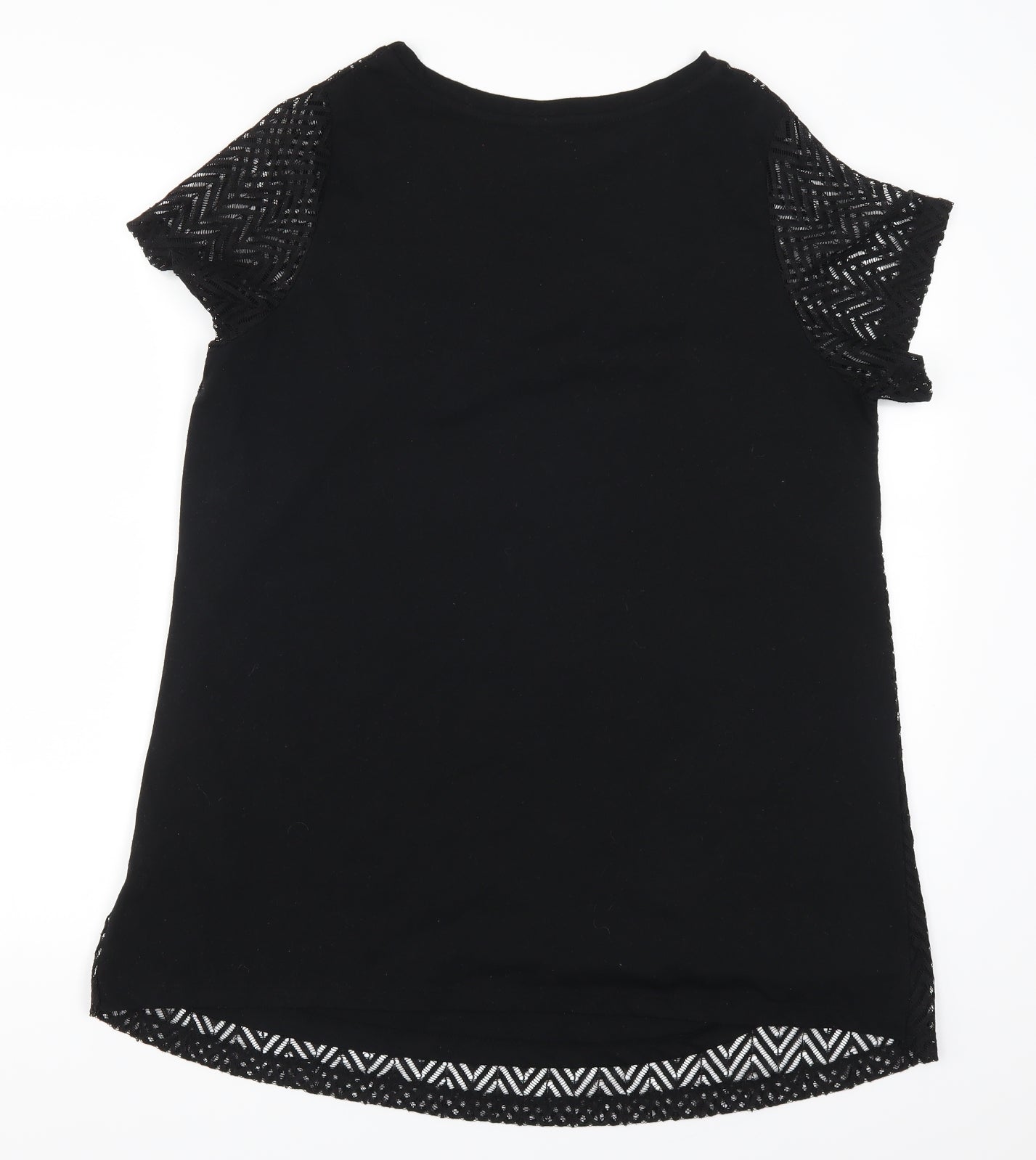 Dorothy Perkins Womens Black Geometric  Basic T-Shirt Size 18
