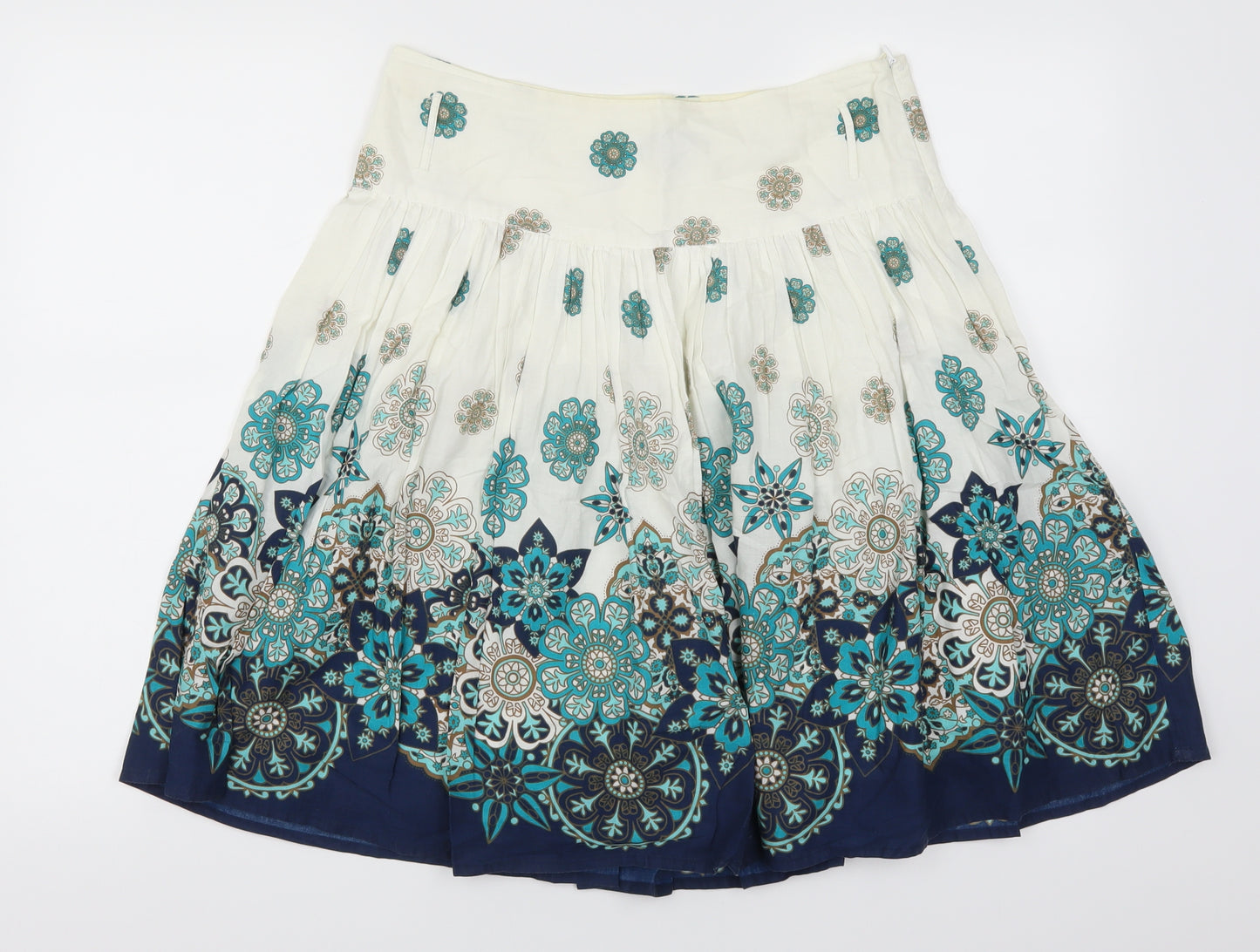 Papaya Womens Blue Geometric  Skater Skirt Size 10